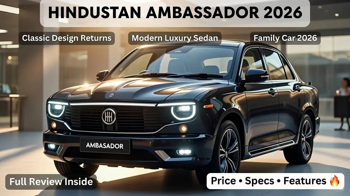 Hindustan Ambassador 2026, Ambassador car, new Ambassador, Ambassador features, Ambassador specs, Ambassador review, classic sedan India