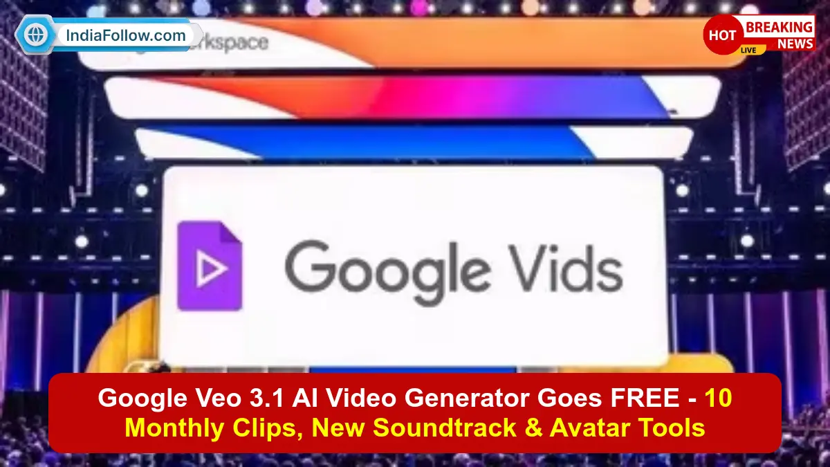 Google Veo 3.1, AI video generator free, Google Vids new features, Veo 3.1 monthly limit, AI avatar video, Lyria 3 soundtrack, free AI video tools 2025