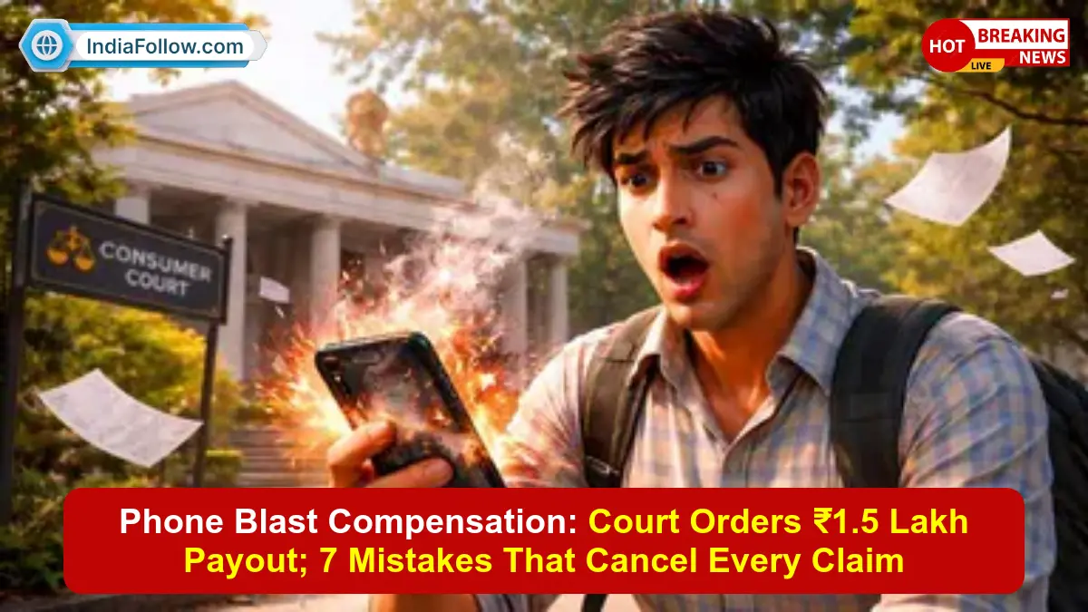 phone blast compensation, mobile blast court case, Realme ₹1.5 lakh fine, phone explosion user negligence, consumer forum mobile defect claim
